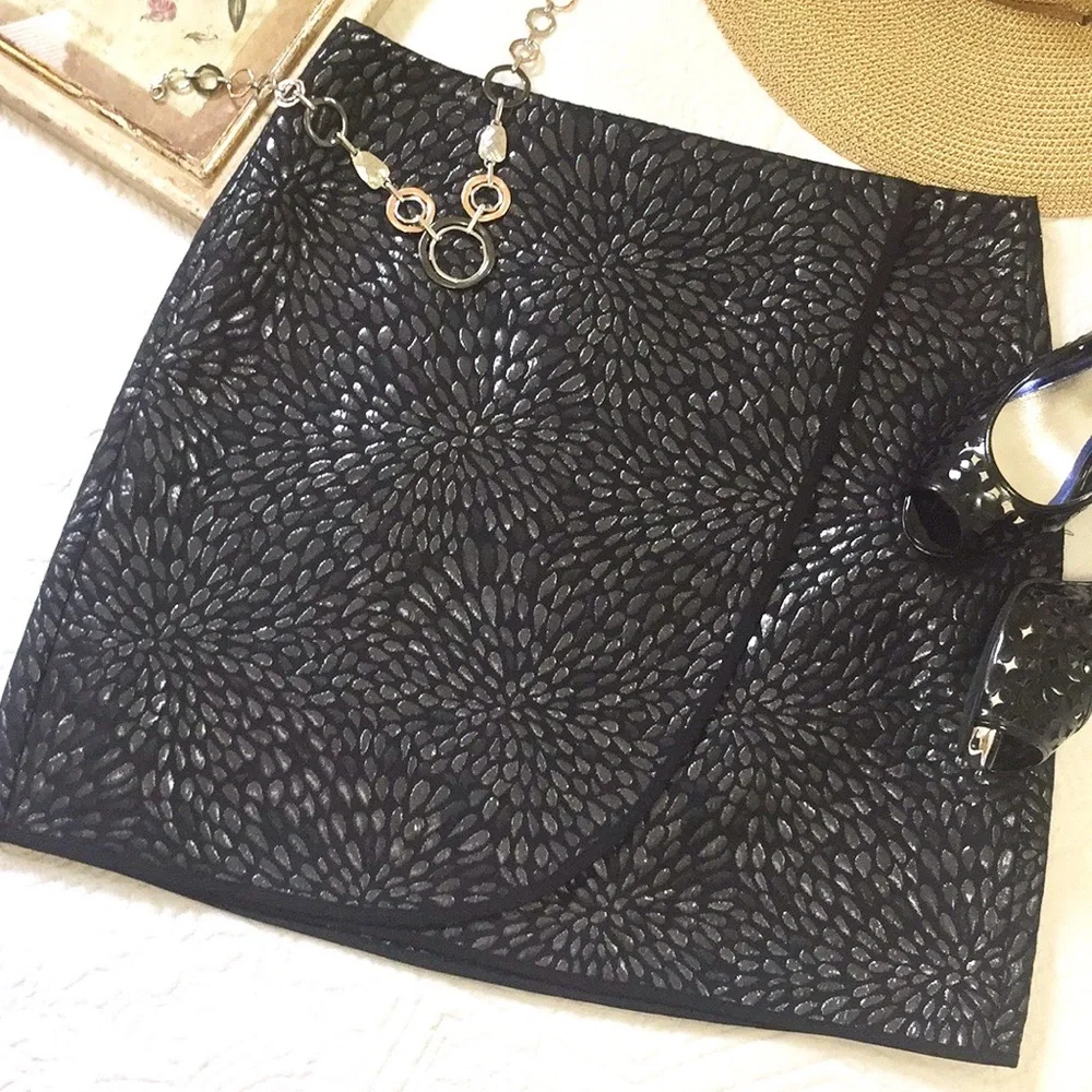 LOFT Shimmer Splash Wrap Skirt
